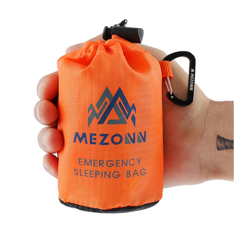 Mezonn Emergency Sleeping Bag Survival Bivy Sack Use as Emergency Blanket Lightweight Survival Gear for Outdoor Hiking Camping Keep Warm After Earthquakes, Hurricanes and Other disasters - Image 1